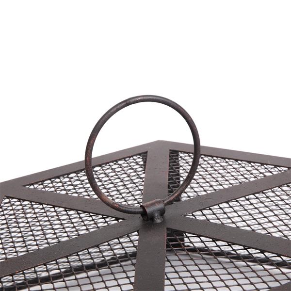 22" Hexagonal Iron Fire Pit Brazier - Cupreous Finish