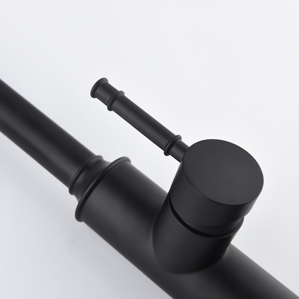 Single-Handle Pull-Down Kitchen Faucet with Dual Function - Matte Black