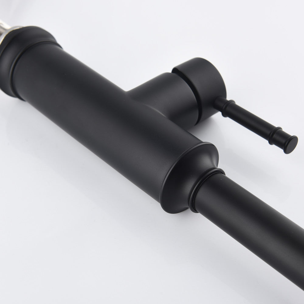 Single-Handle Pull-Down Kitchen Faucet with Dual Function - Matte Black