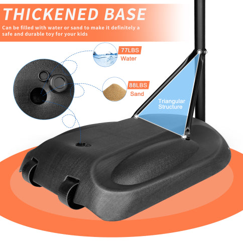Adjustable Portable Basketball Hoop - 7.5ft to 9.2ft with 32" Backboard