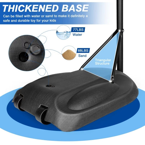 Adjustable Portable Basketball Hoop - 7.5ft to 9.2ft with 32" Backboard