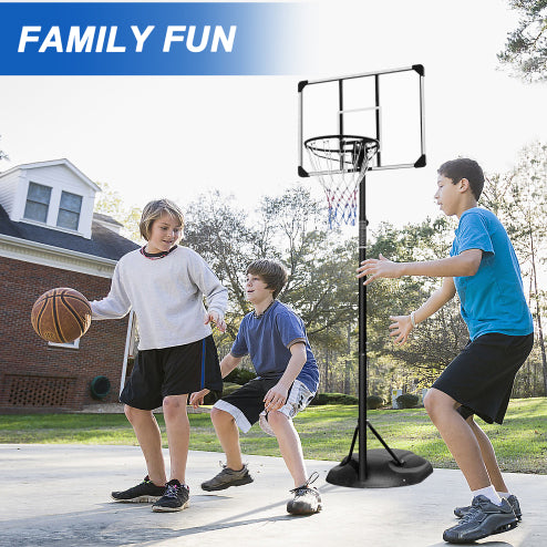 Adjustable Portable Basketball Hoop - 7.5ft to 9.2ft with 32" Backboard