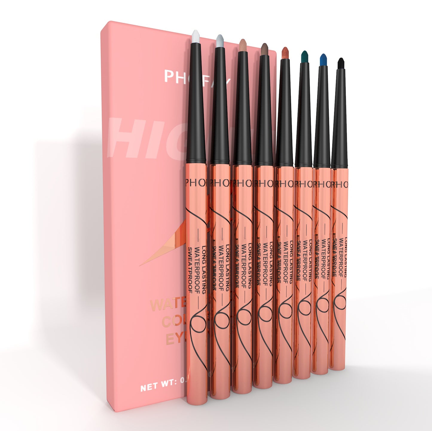 Waterproof Colorful Eyeliner Set - 8 Piece Matte Long-Lasting Collection
