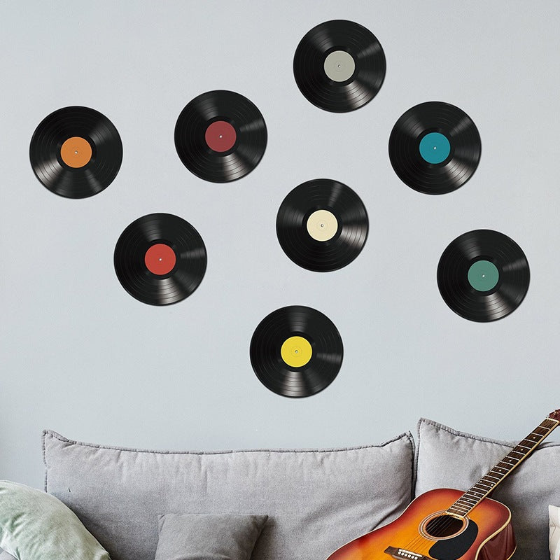 Music Record Shaped Wall Sticker for Bedroom & Living Room Decor