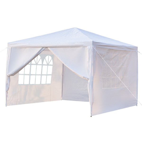 3x3m Portable Waterproof Spiral Tube Tent with Two Doors - White