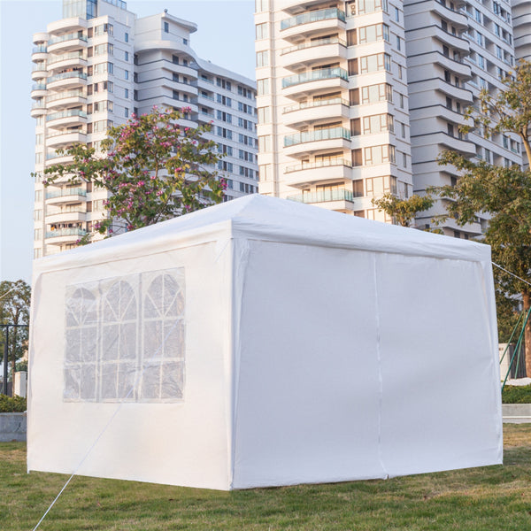 3x3m Portable Waterproof Spiral Tube Tent with Two Doors - White