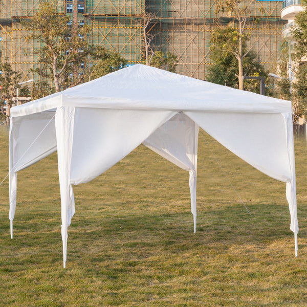 3x3m Portable Waterproof Spiral Tube Tent with Two Doors - White