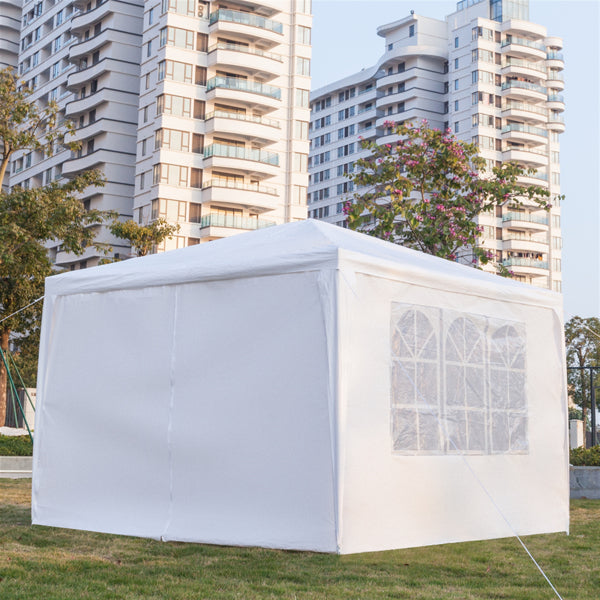 3x3m Portable Waterproof Spiral Tube Tent with Two Doors - White