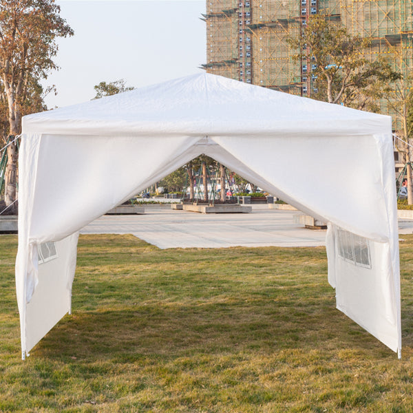 3x3m Portable Waterproof Spiral Tube Tent with Two Doors - White