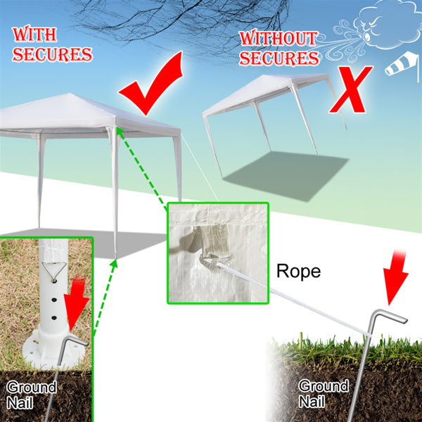 3x3m Portable Waterproof Spiral Tube Tent with Two Doors - White