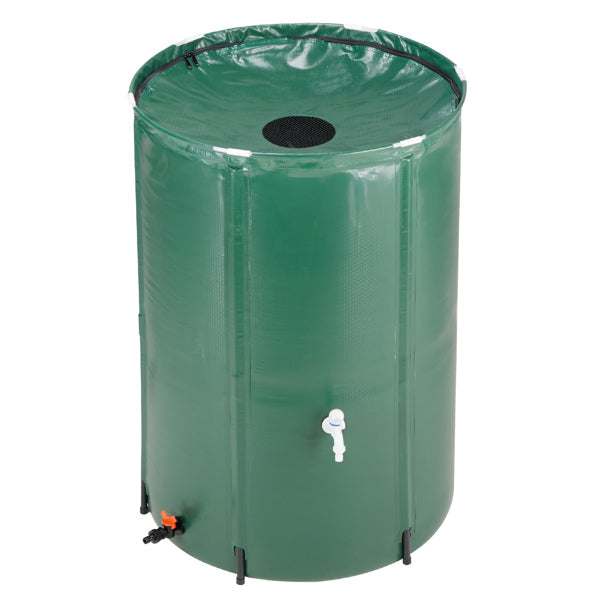 Foldable 100 Gallon Rain Barrel for Garden Water Collection - Green
