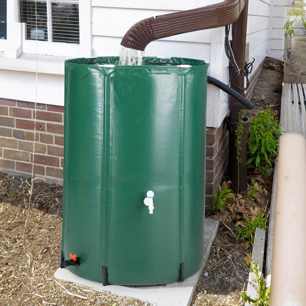 Foldable 100 Gallon Rain Barrel for Garden Water Collection - Green