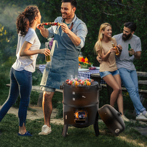 Portable Charcoal Grill Smoker - 80x41x48cm