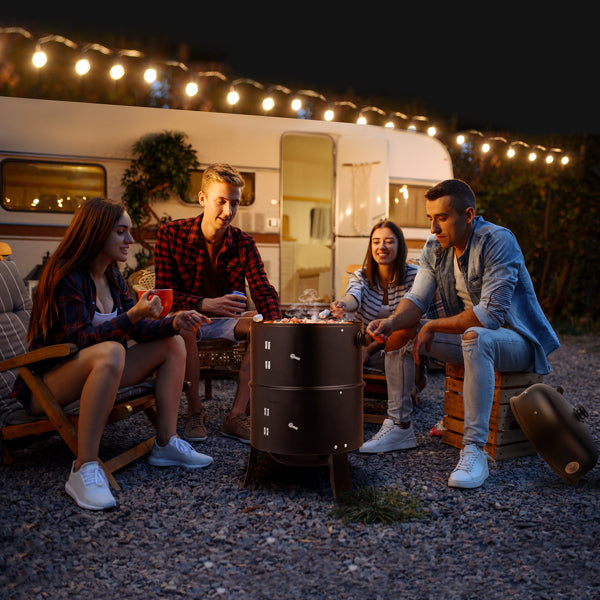 Portable Charcoal Grill Smoker - 80x41x48cm