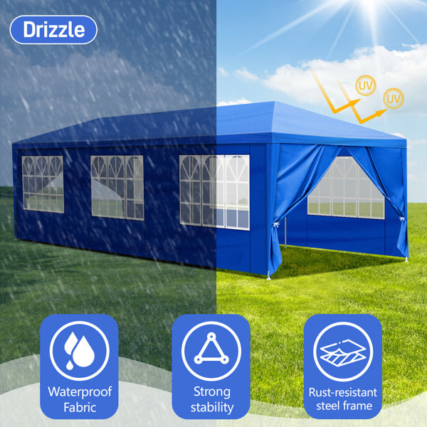 10'x30' Outdoor Party Tent with Removable Sidewalls - Blue