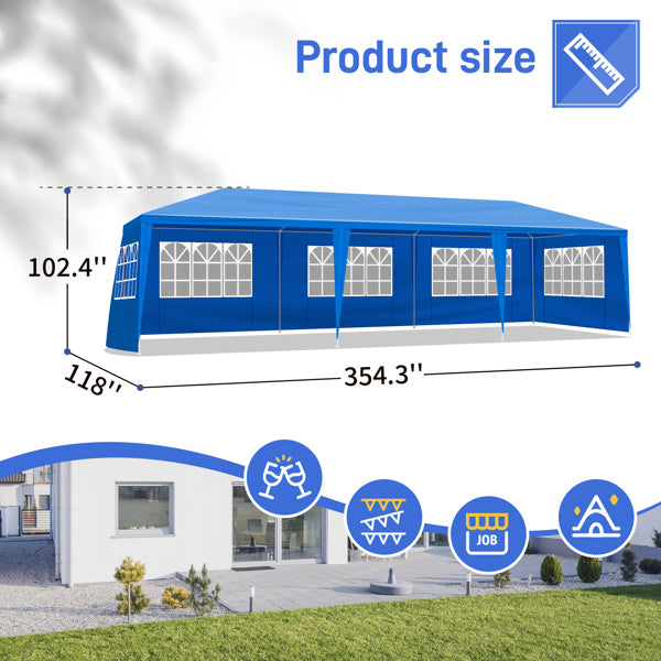 10'x30' Outdoor Party Tent with Removable Sidewalls - Blue