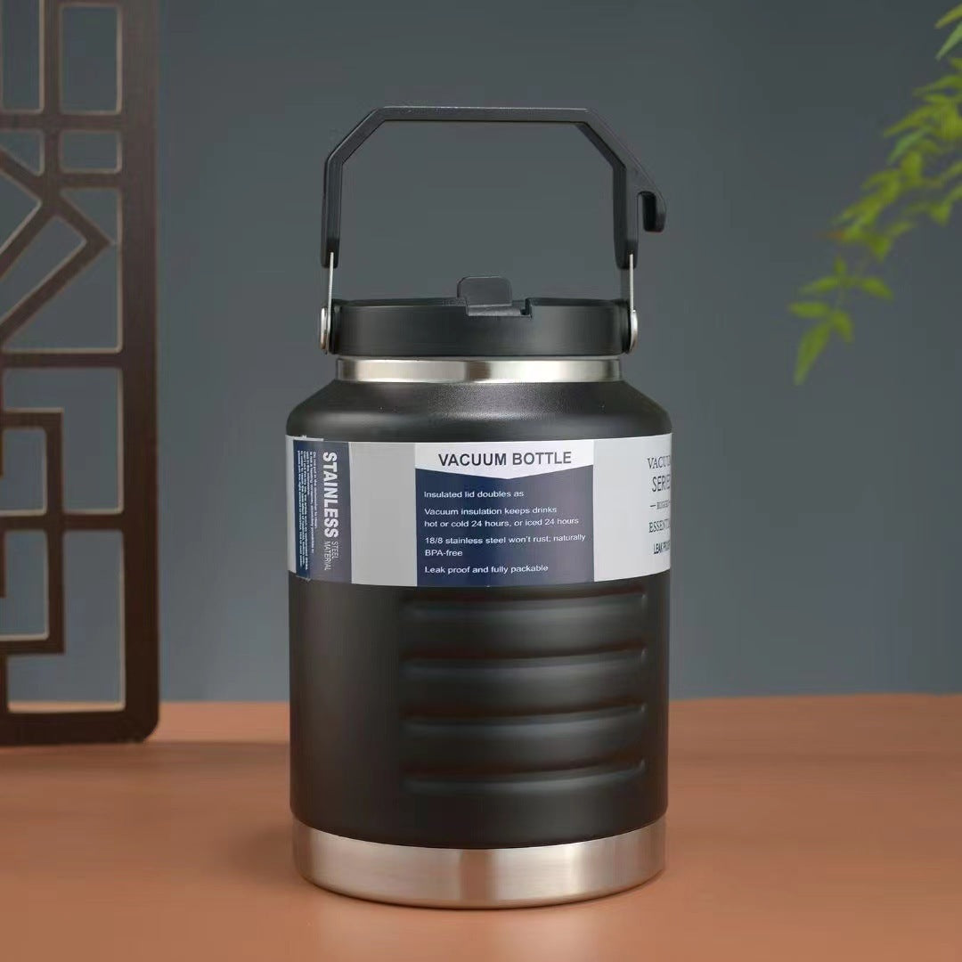 Large Capacity Insulated Ice Bucket Mug - Outdoor Thermal Barrel with Straw