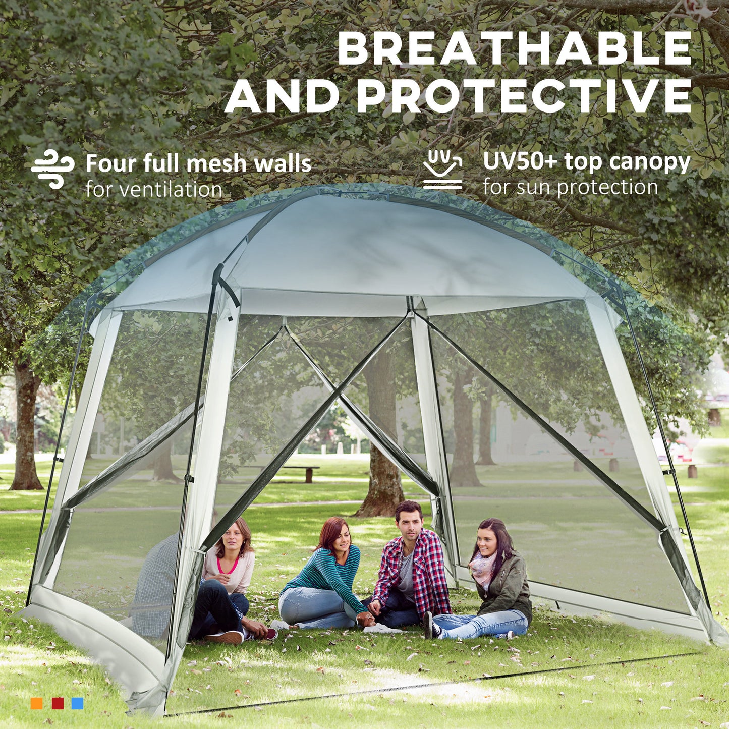 10x10 Screen Tent with UV50+ Protection - Easy Setup for 6-8 People