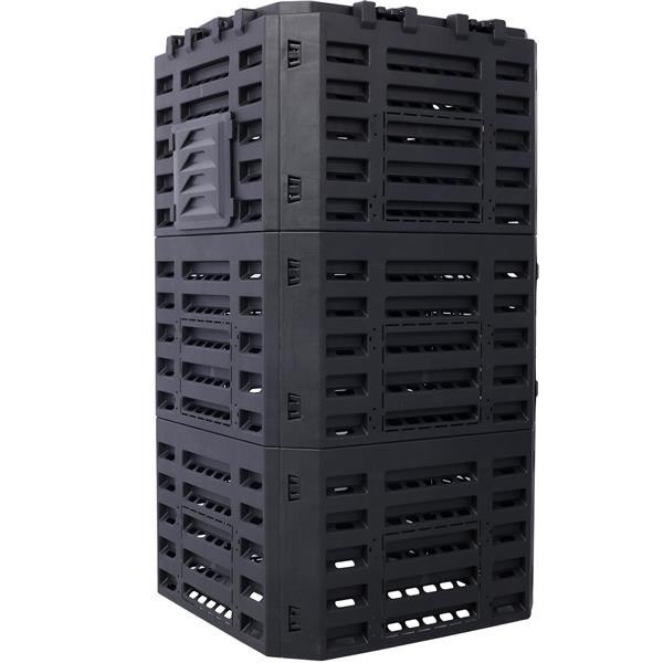Garden Compost Bin 132 Gallons Recycled Plastic Black Outdoor Tool