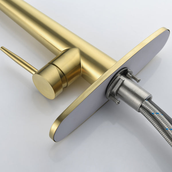 Pull-Down Kitchen Faucet with Eco-Friendly Stainless Steel - Gold