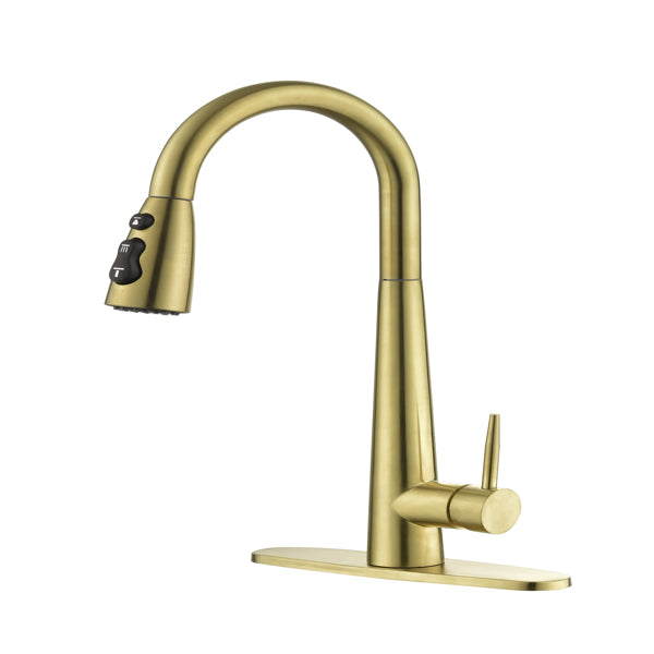 Pull-Down Kitchen Faucet with Eco-Friendly Stainless Steel - Gold