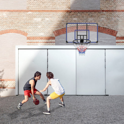 Wall-Mounted Basketball Hoop - 45x29 Inches, Shatterproof Back