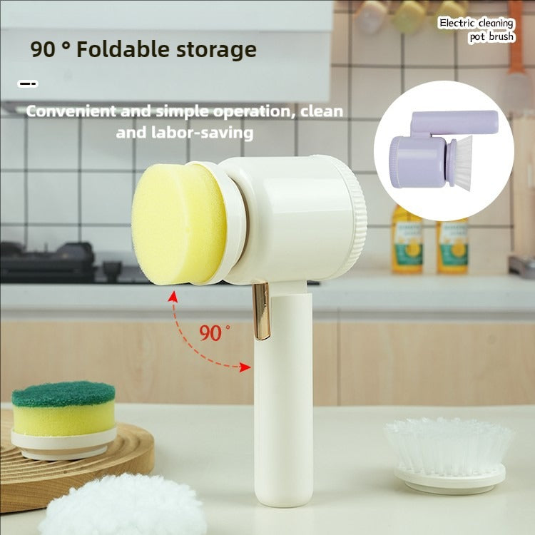 Electric Cleaning Brush with Multiple Brush Heads for Versatile Use