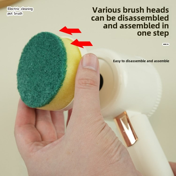 Electric Cleaning Brush with Multiple Brush Heads for Versatile Use