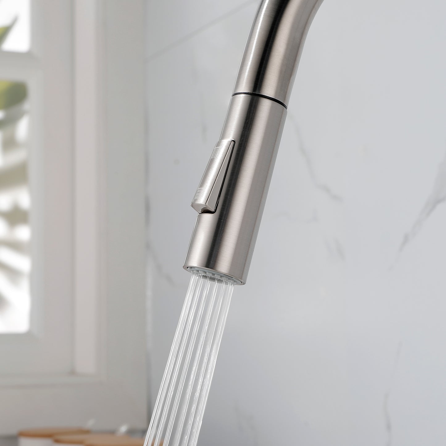 Stainless Steel Kitchen Faucet with Pull-Down Sprayer