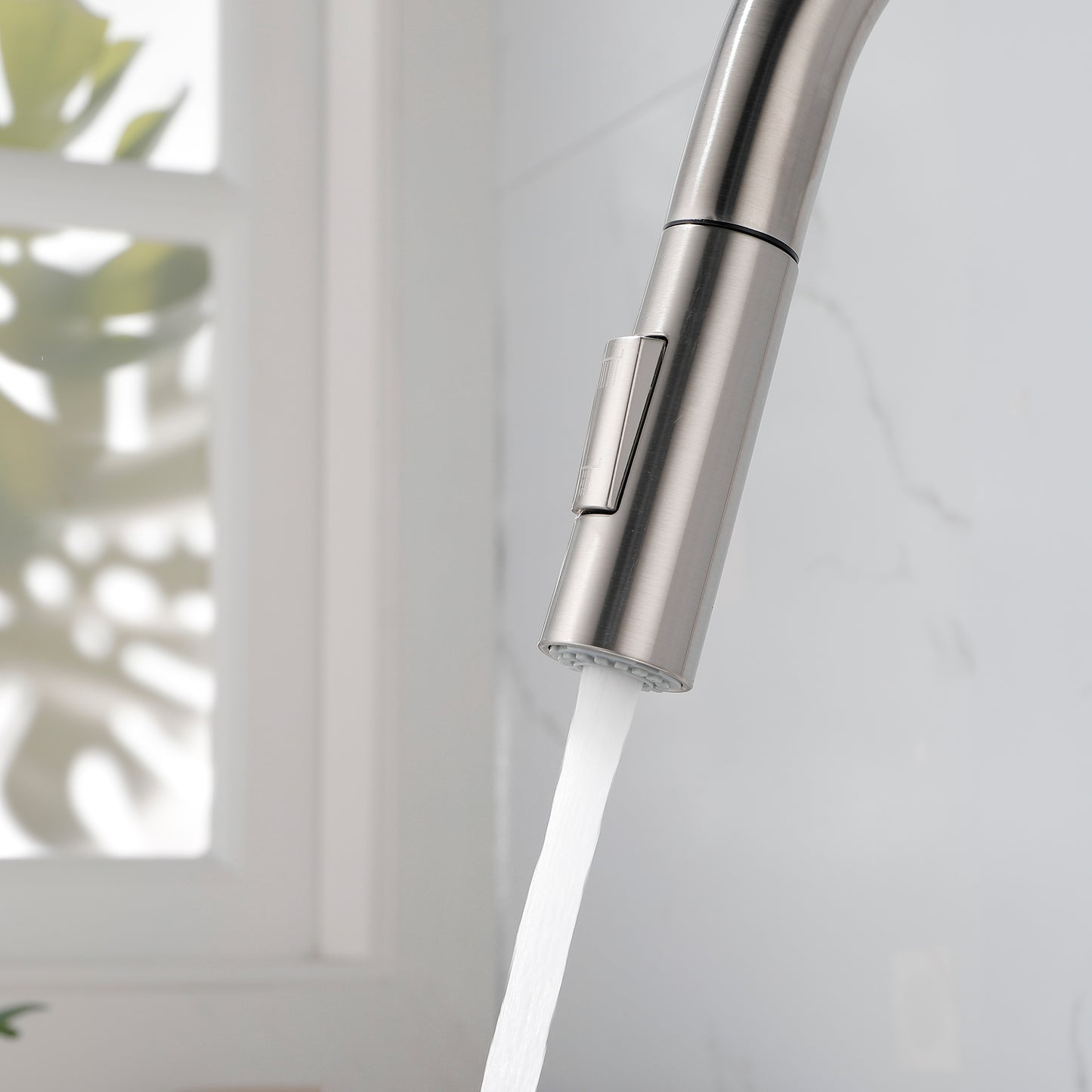 Stainless Steel Kitchen Faucet with Pull-Down Sprayer