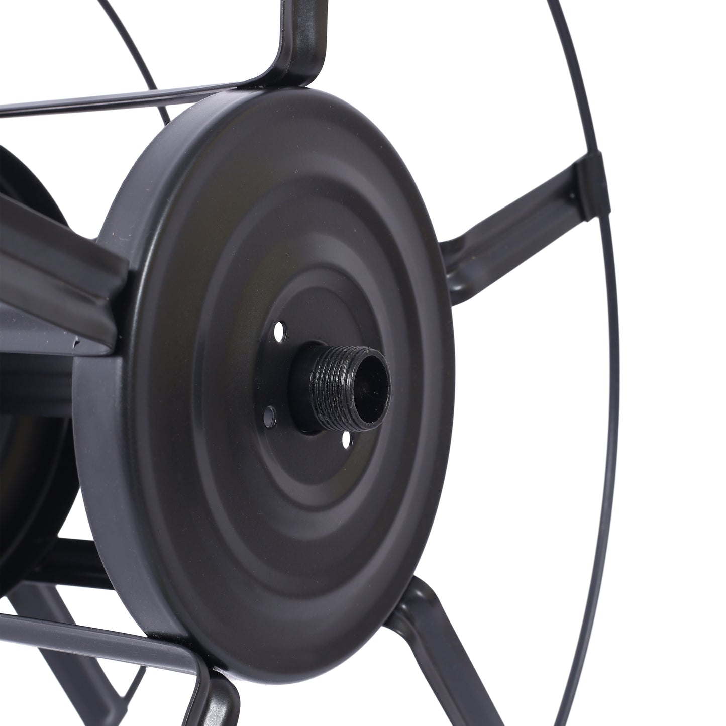 Wall Mount Swivel Garden Hose Reel with Quick Connectors, 82 Ft Black