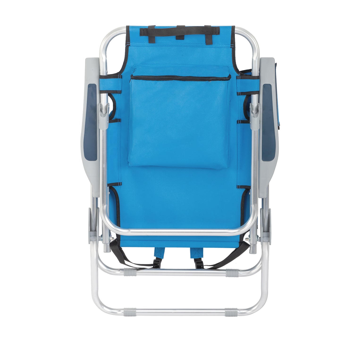 Lightweight Folding Beach Chair with Adjustable Back - Blue