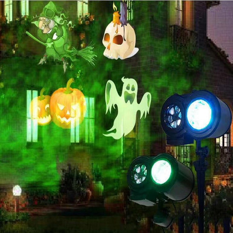 Halloween Snowflake LED Stage Light Waterproof RGBW Projector
