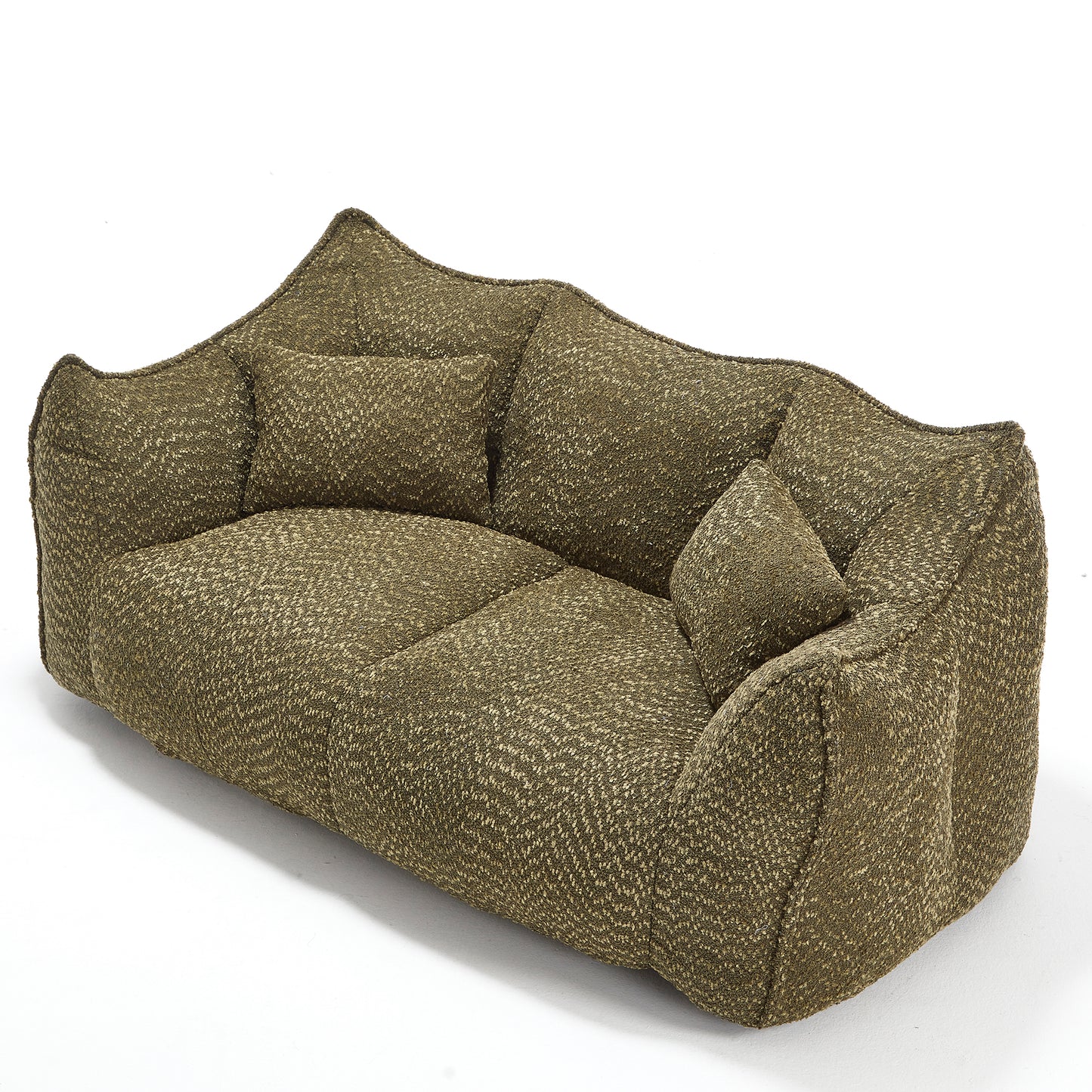 Comfortable Square Bean Bag Chair - Olive Green, Foam Core for 2