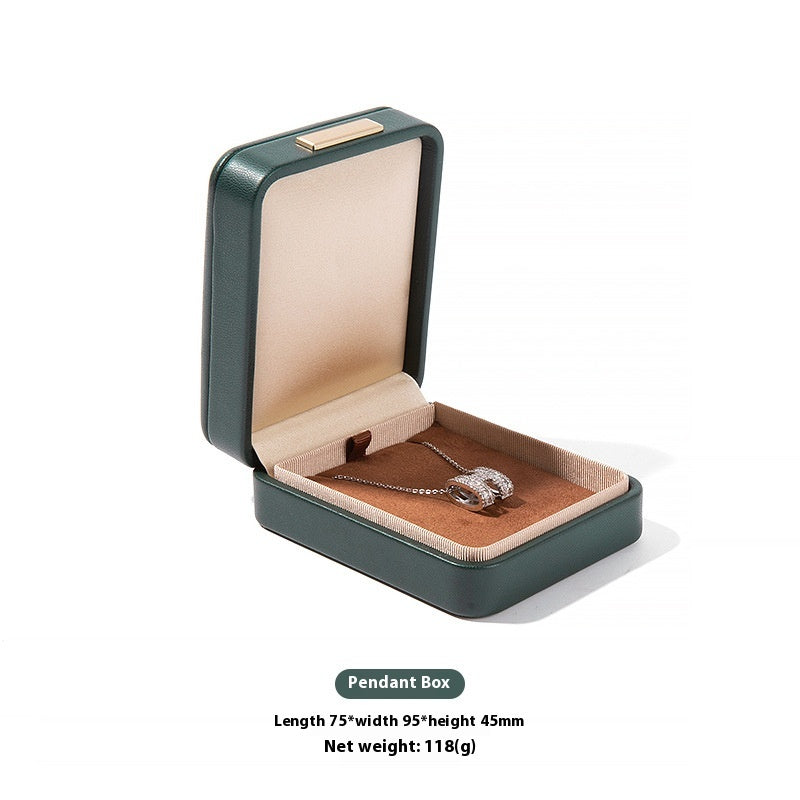 High-Grade PU Leather Jewelry Storage Box with Rounded Corners