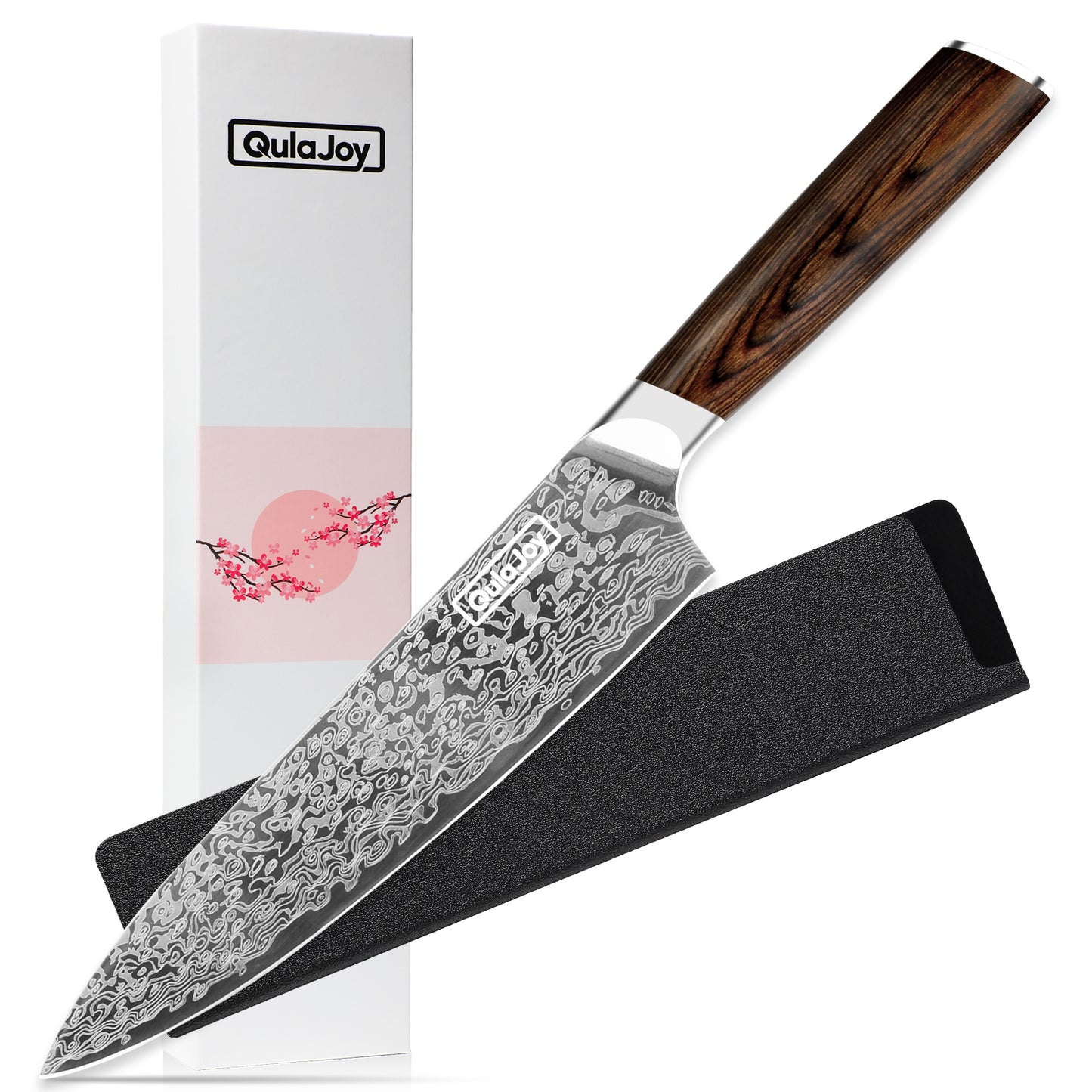 Japanese Chef Knife - High Carbon Steel Kitchen Knife with Ergonomic Handle