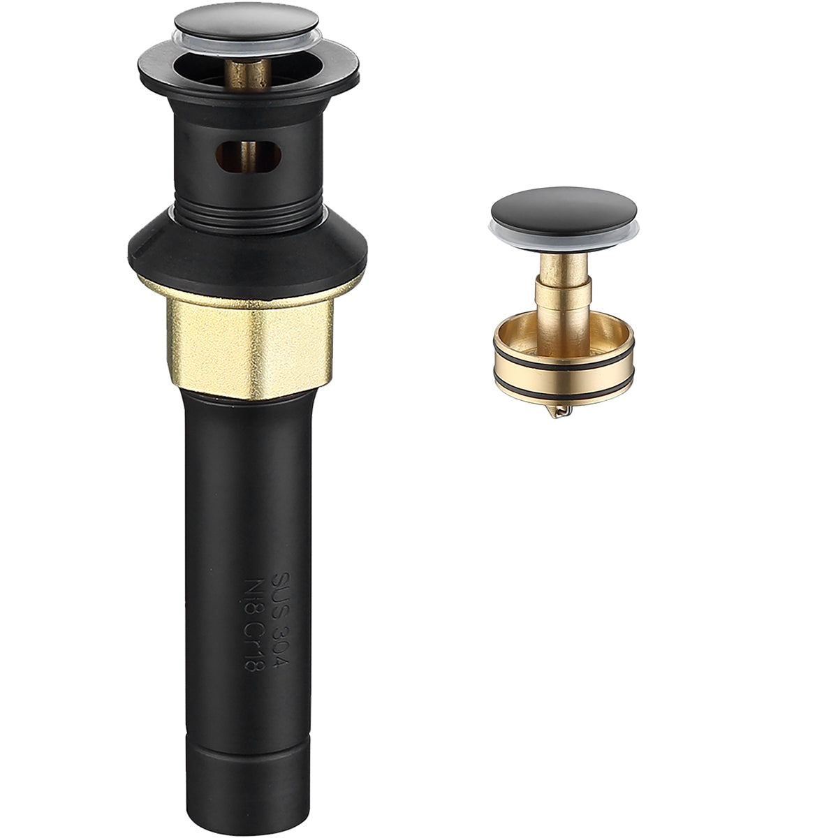 Stainless Steel Pop-Up Drain with Overflow - Anti-Clogging for Vessel Sinks