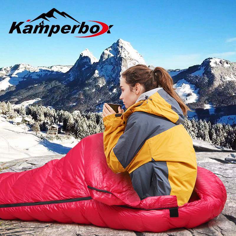 Ultralight Winter Sleeping Bag - Large Mummy Design, CW1100 - Red