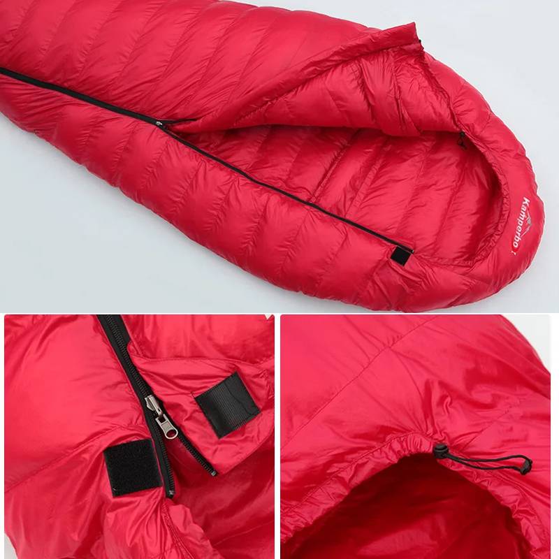 Ultralight Winter Sleeping Bag - Large Mummy Design, CW1100 - Red