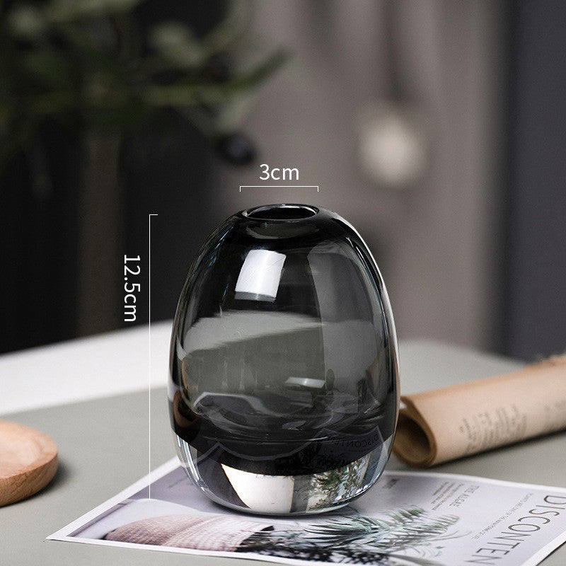 Round Glass Vase Decorative Ornament for Home & Garden