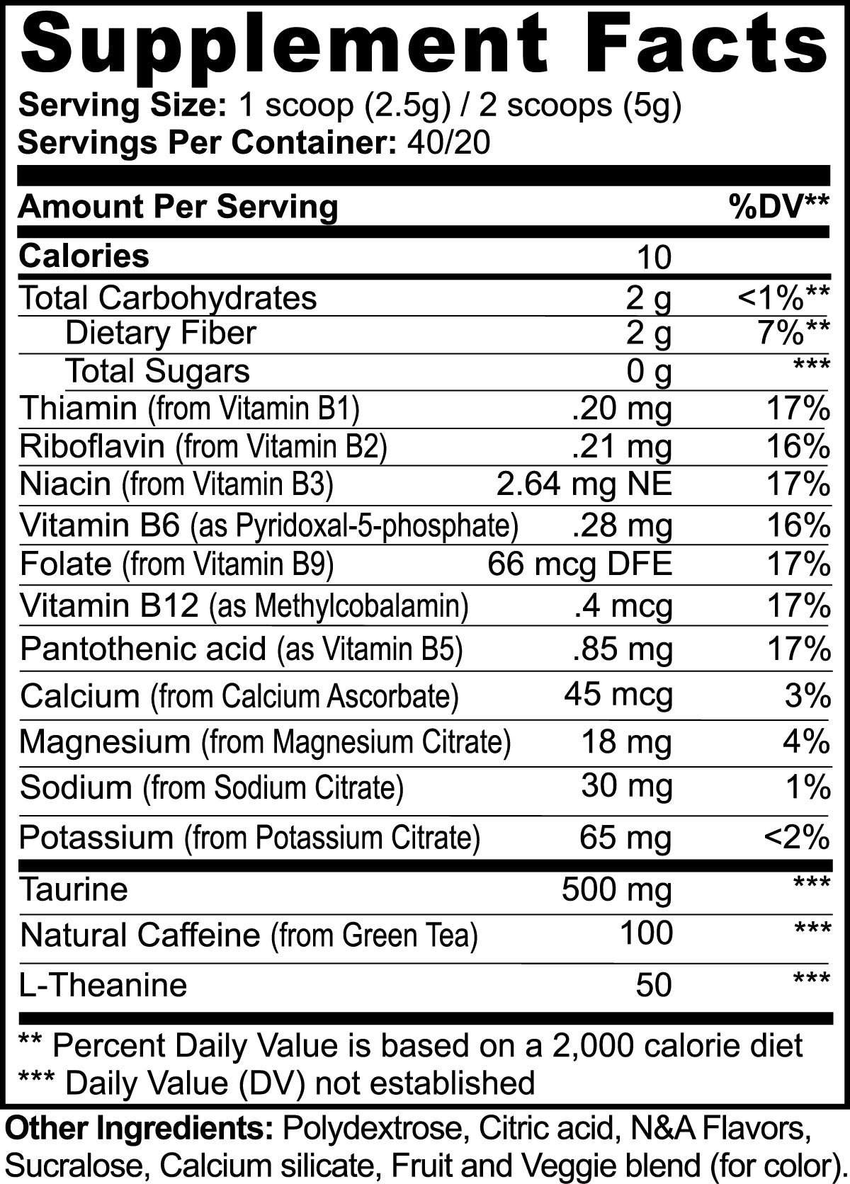 Sugar-Free Energy Powder - Balanced Focus & Performance Supplement