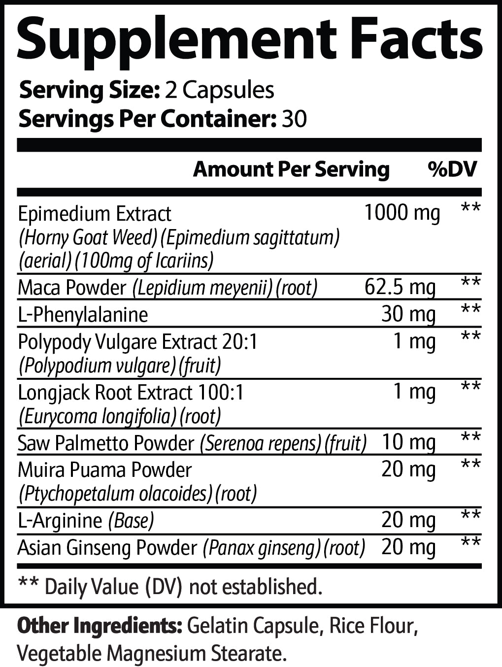 Horny Goat Weed Herbal Supplement - Libido, Energy & Stamina Support