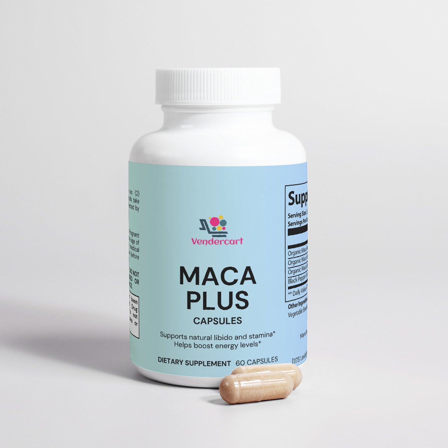 Organic Triple Maca Root Supplement - 1500mg Energy & Hormone Balance Formula