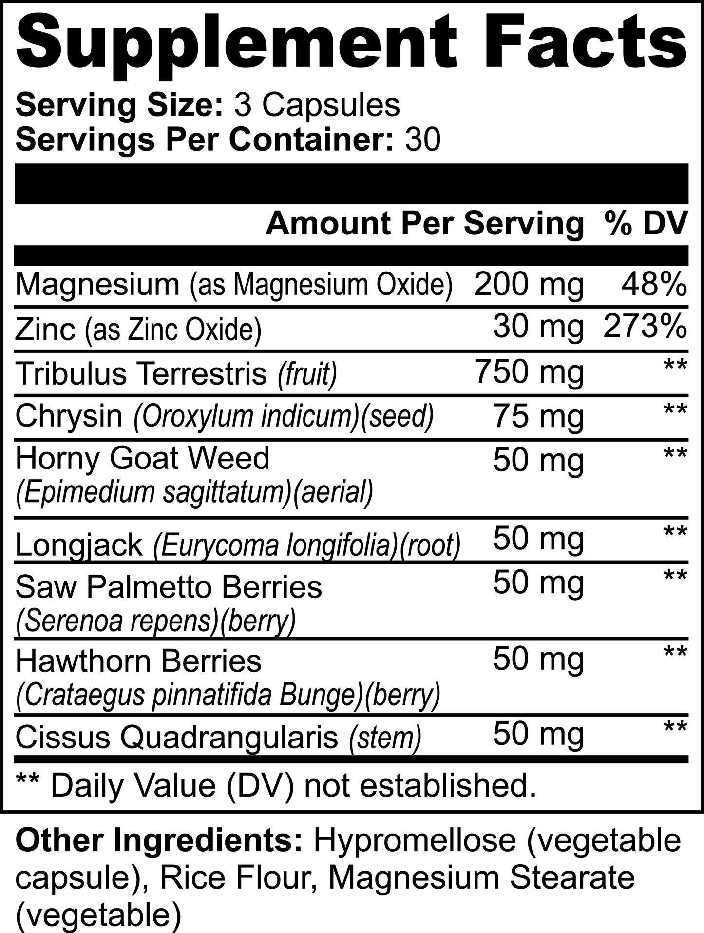 Testosterone Support Supplement - 90 Capsules for Strength and Vitality