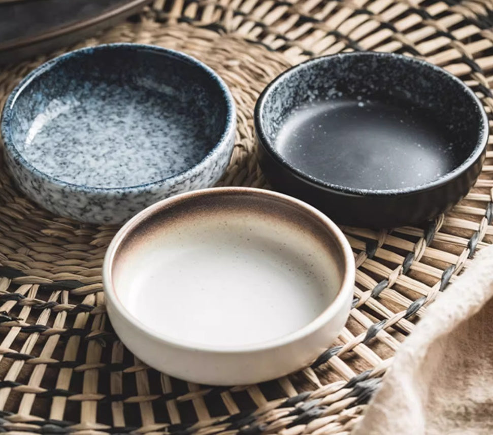 Ceramic Sauce Dish - Nordic Style Porcelain Round Plate for Kitchen, 3.5 Inches