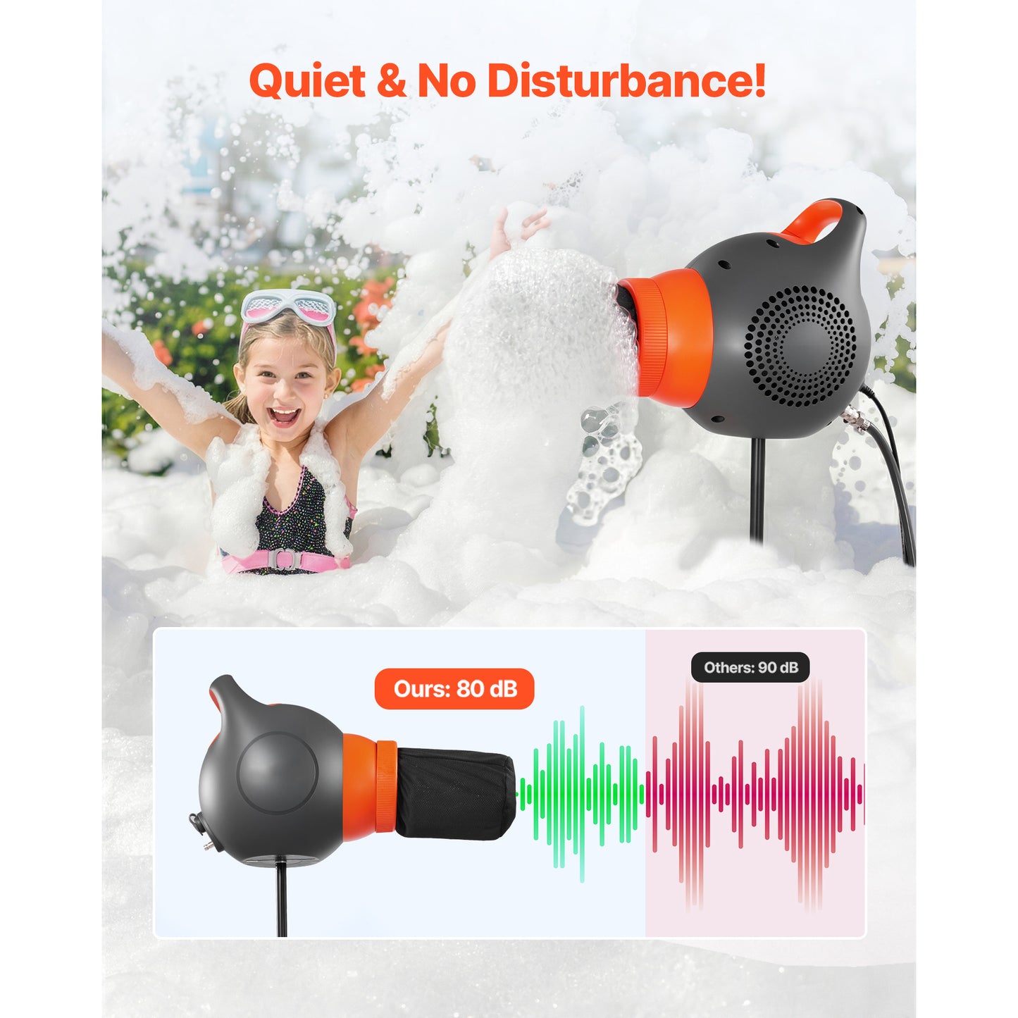 Portable Foam Party Machine 115W with Tripod Stand for Outdoor Events