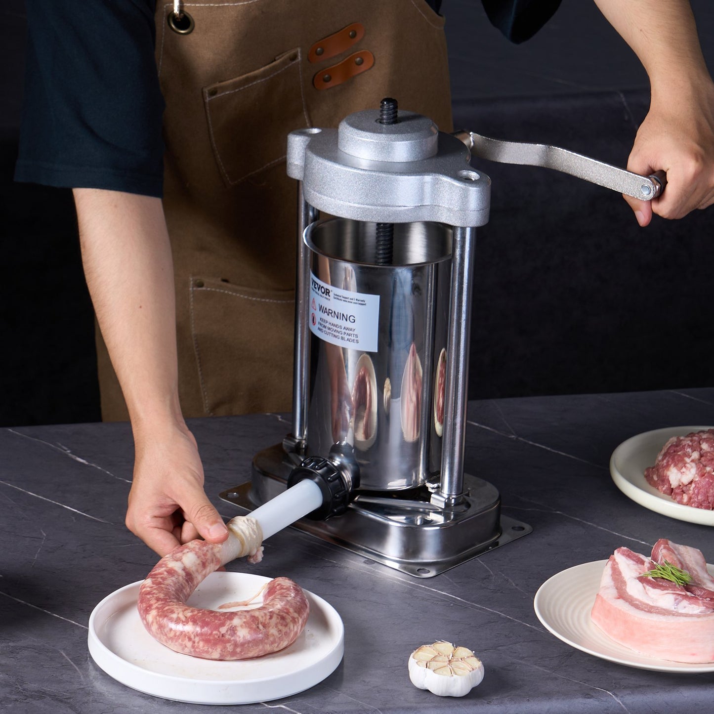 Manual Sausage Stuffer - 2L Vertical Stainless Steel Machine