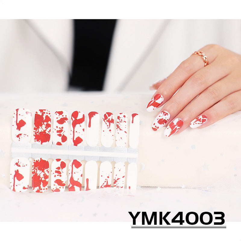 Halloween Skull & Autumn Leaf Nail Stickers - Adhesive Nail Art Decals
