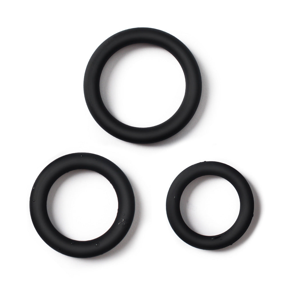 Men's Silicone Delay Ring Set - Luminous and Black Adjustable Cock Rings
