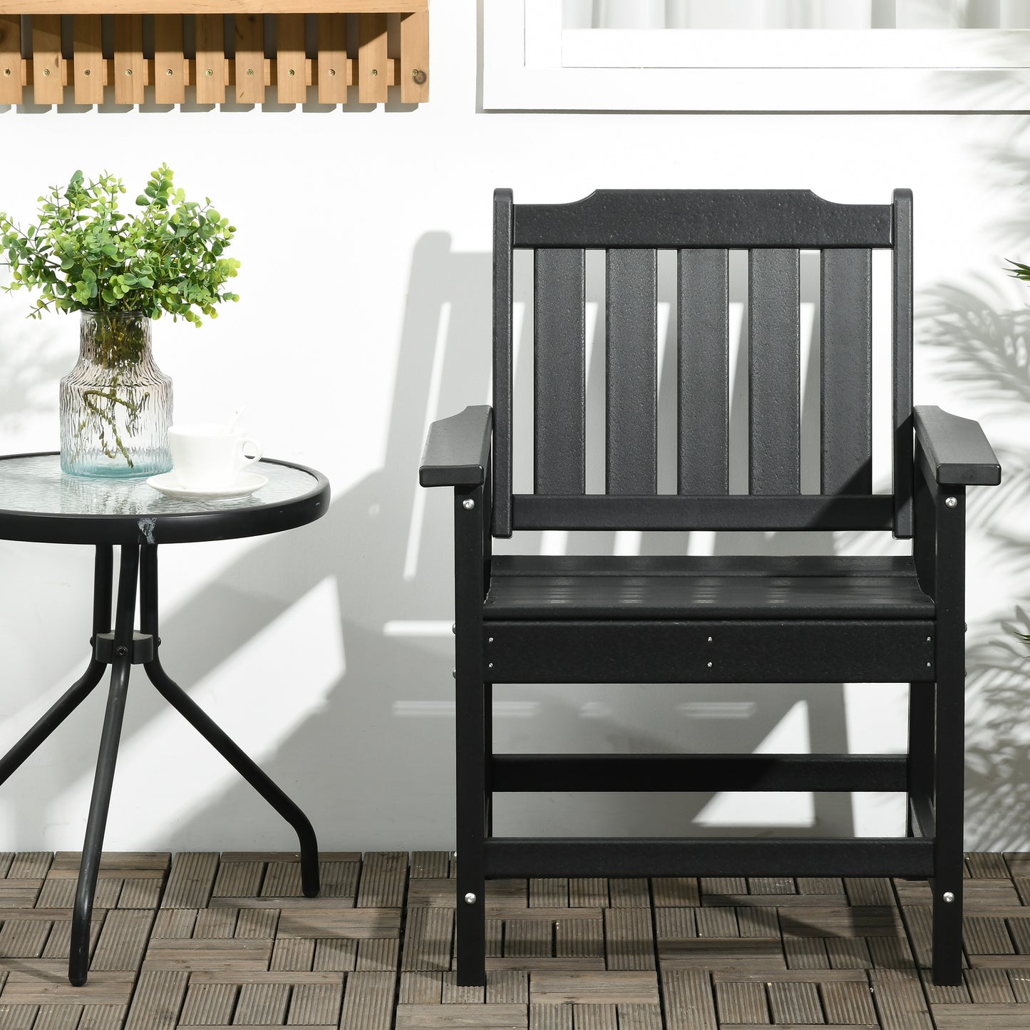 Heavy Duty HDPE Outdoor Dining Chair - Black
